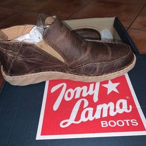 Tony Lama Men's Brown Cowhide Casual Slip On Shoe